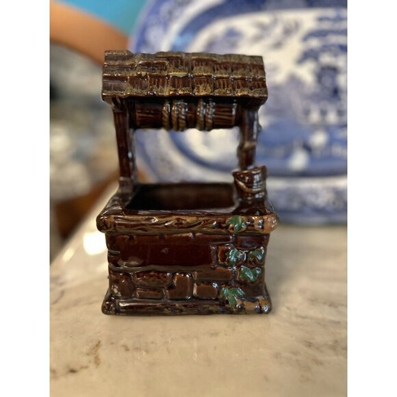 Vintage E. O. Brody A-916 Wishing Well Planter Brown Mid Century - Picture 1 of 9